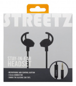 STREETZ Stay-in-ear hörlurar med mikrofon, media/svarsknapp, 3.5 mm, s STREETZ Stay-in-ear hörlurar med mikrofon, media/svarsknapp, 3.5 mm, s