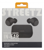 STREETZ Trådlösa in-ear hörlurar med laddningetui, BT 5, TWS, svart
