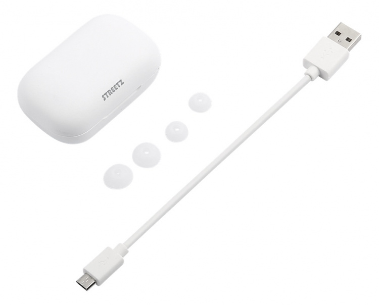 STREETZ Trådlösa in-ear hörlurar med laddningetui, BT 5, TWS, vit STREETZ Trådlösa in-ear hörlurar med laddningetui, BT 5, TWS, vit