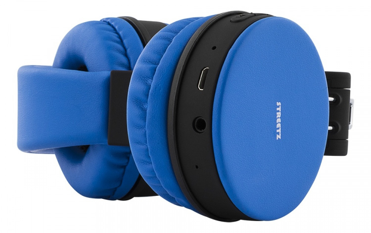 STREETZ Vikbart on-ear BT headset, 3.5 mm, blå STREETZ Vikbart on-ear BT headset, 3.5 mm, blå