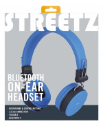 STREETZ Vikbart on-ear BT headset, 3.5 mm, blå STREETZ Vikbart on-ear BT headset, 3.5 mm, blå