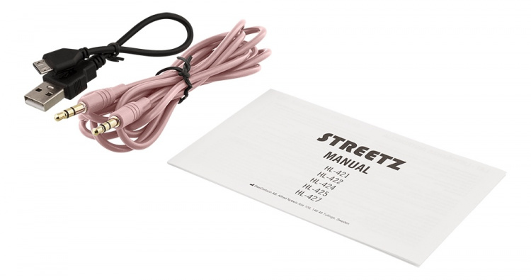 STREETZ Vikbart on-ear BT headset, 3.5 mm, rosa STREETZ Vikbart on-ear BT headset, 3.5 mm, rosa