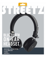 STREETZ Vikbart on-ear BT headset, 3.5 mm, svart STREETZ Vikbart on-ear BT headset, 3.5 mm, svart