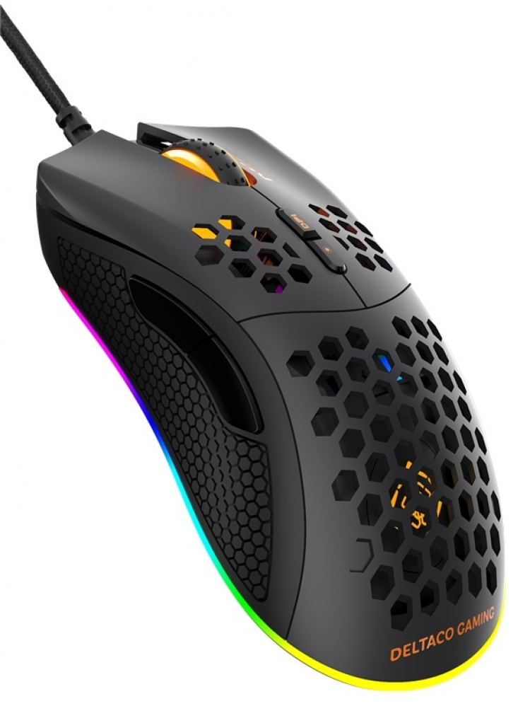 DELTACO GAMING DM210 lightweight gaming mouse, RGB, black