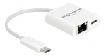 Delock USB Type-CT Adapter zu Gigabit LAN 10/100/1000 Mbps mit Power D