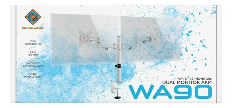 WHITE LINE WA90 Dual-monitor aluminium deskmount, 17 WHITE LINE WA90 Dual-monitor aluminium deskmount, 17