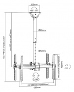 DELTACO Office Telescopic Double TV Ceiling, 560mm-910mm,45kg,37 DELTACO Office Telescopic Double TV Ceiling, 560mm-910mm,45kg,37