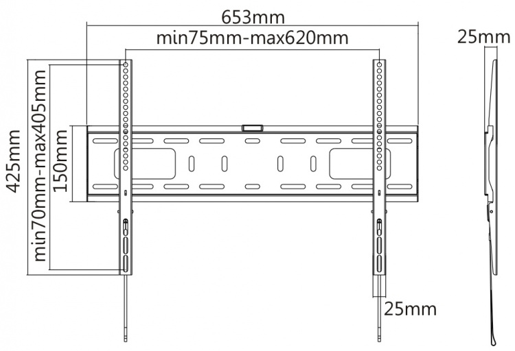 DELTACO, heavy duty fixed wall, 37 DELTACO, heavy duty fixed wall, 37