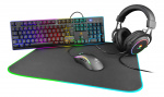 DELTACO GAMING 4in1 RGB-kit med Tangentbord, Mus, Headset, Musmatta - Fyndvara