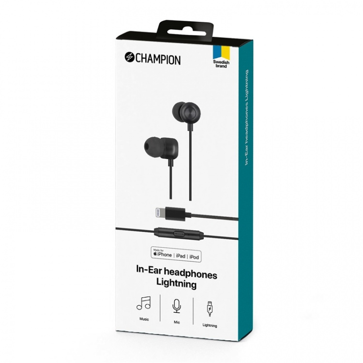 Champion In-Ear headphones Lightning Black