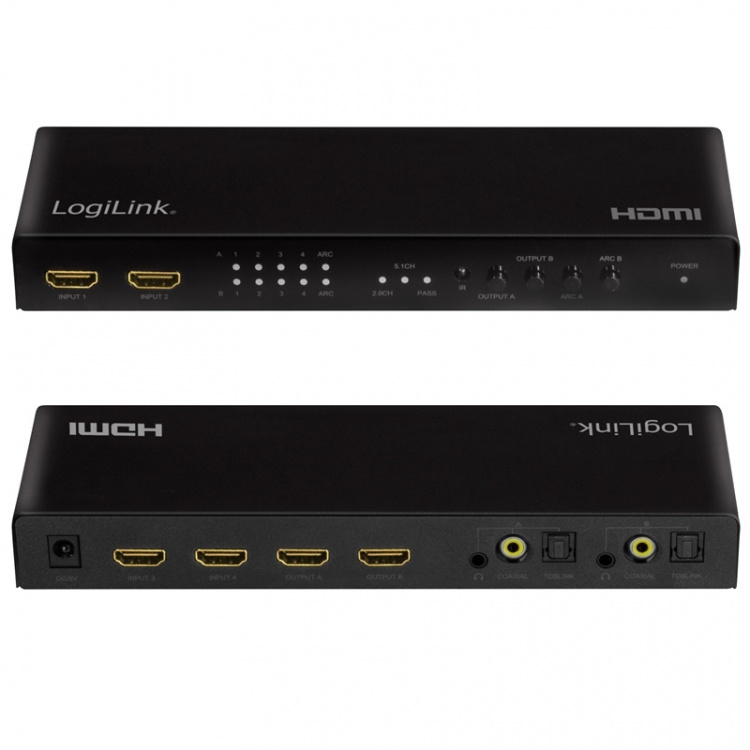 LogiLink HDMI Matrix-switch 4K/60Hz ARC HDCP HDR CEC LogiLink HDMI Matrix-switch 4K/60Hz ARC HDCP HDR CEC