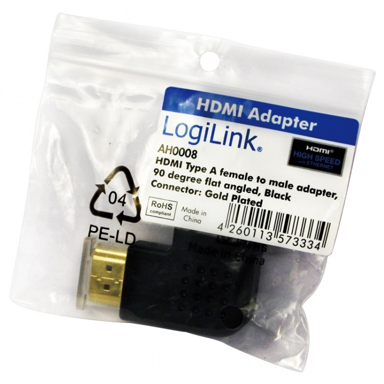 LogiLink HDMI Vinkeladapter Ha-Ho 90° 4K/30Hz