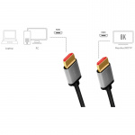 LogiLink HDMI-kabel 2.1 Ultra High Speed 8K/60Hz 4K/120Hz Alu 3m