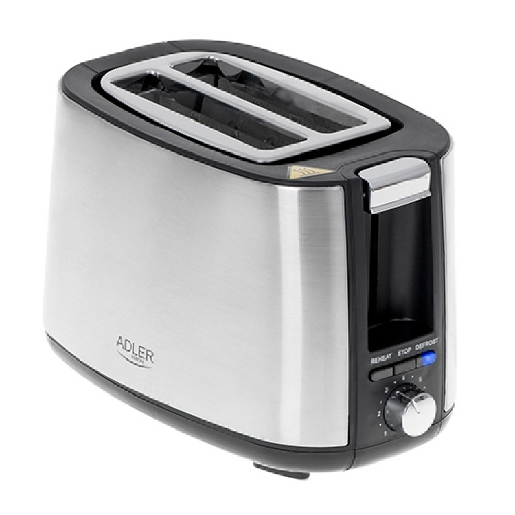 Adler Brödrost 900W, Silver