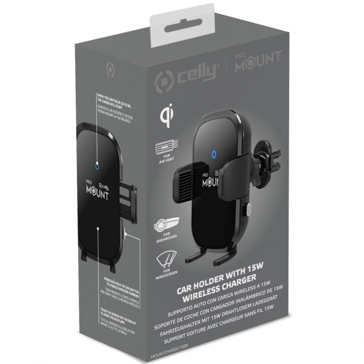 Celly Mobilhållare Trådlös laddning 15W Autorelease Celly Mobilhållare Trådlös laddning 15W Autorelease