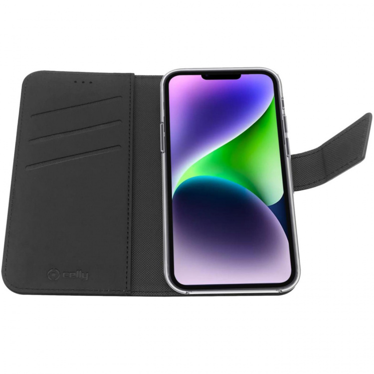 Celly Wallet Case iPhone 14 Plus Svart