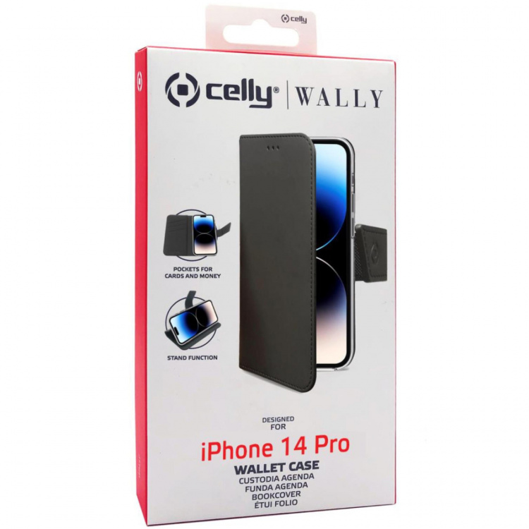 Celly Wallet Case iPhone 14 Pro Svart Celly Wallet Case iPhone 14 Pro Svart