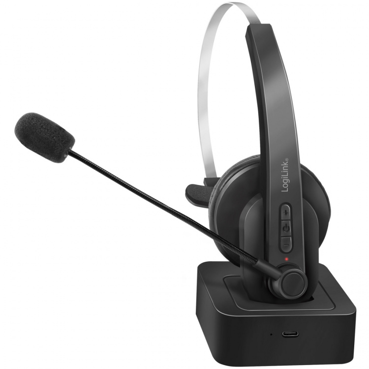 LogiLink Bluetooth-headset Mono inkl laddställ LogiLink Bluetooth-headset Mono inkl laddställ