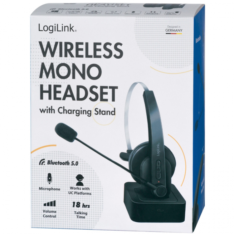 LogiLink Bluetooth-headset Mono inkl laddställ LogiLink Bluetooth-headset Mono inkl laddställ