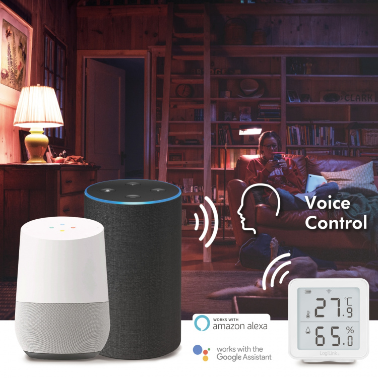 LogiLink Smart Temp- & luftfuktighetssensor Wifi Tuya LogiLink Smart Temp- & luftfuktighetssensor Wifi Tuya