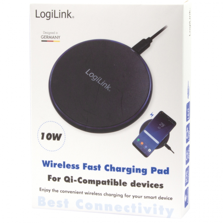 LogiLink Trådlös laddare Qi 10W Fast charge LogiLink Trådlös laddare Qi 10W Fast charge