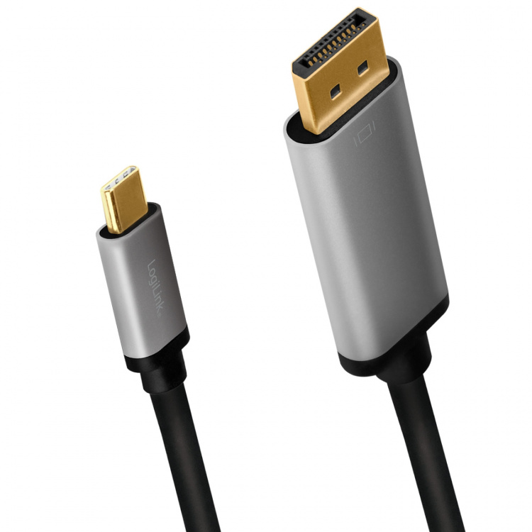 LogiLink USB-C -> DisplayPort 4K/60Hz Aluminium 1,8m