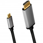 LogiLink USB-C till HDMI Kabel 4K/60Hz 1,8m Aluminium