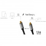 LogiLink USB-C-kabel USB 2.0 PD 3.0 100W 480 Mbps Alu 1,5m