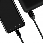 LogiLink USB-USB-C Ladd/synk-kabel USB 2.0 15W 0,3m Textil