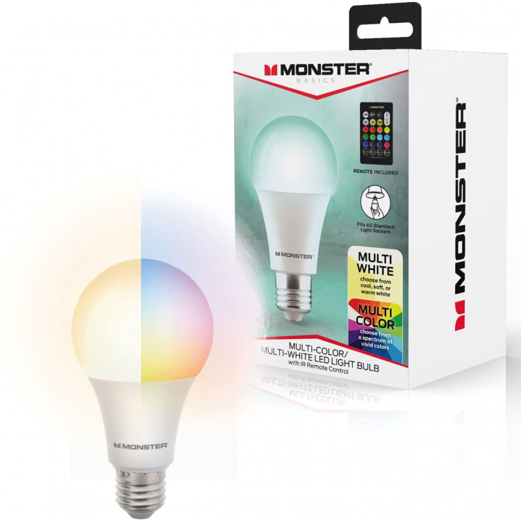 Monster LED-lampa E27 RGB med fjärr