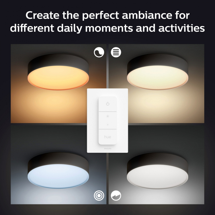 Philips Hue Enrave S Taklampa White Ambiance Svart