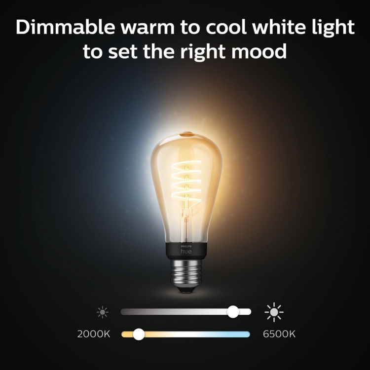 Philips Hue White Ambiance Filament E27 ST64 Edison Philips Hue White Ambiance Filament E27 ST64 Edison