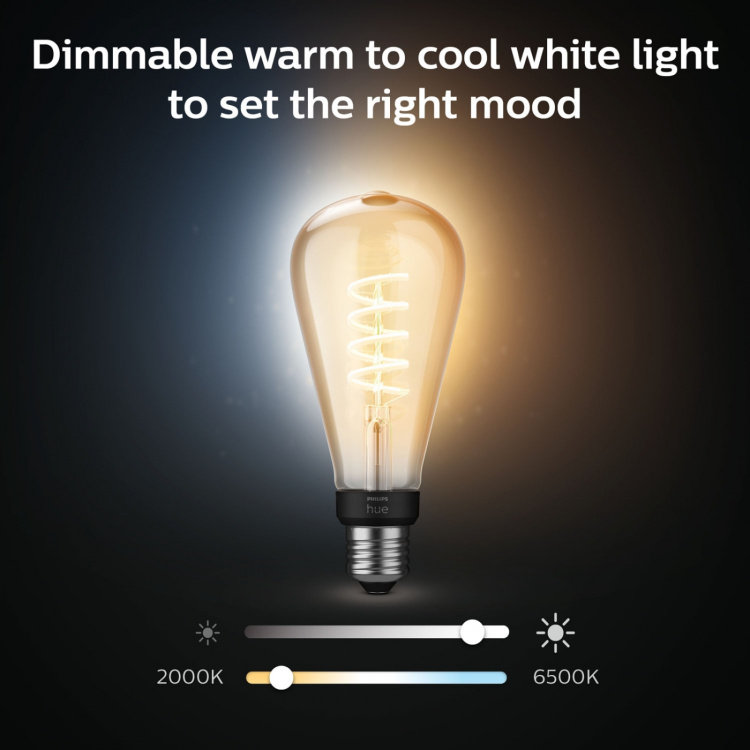 Philips Hue White Ambiance Filament E27 ST72 Edison
