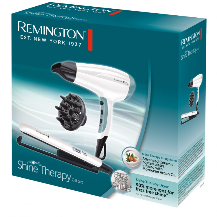 Remington Hårfön&Plattång S8500 Shine Therapy Giftpack