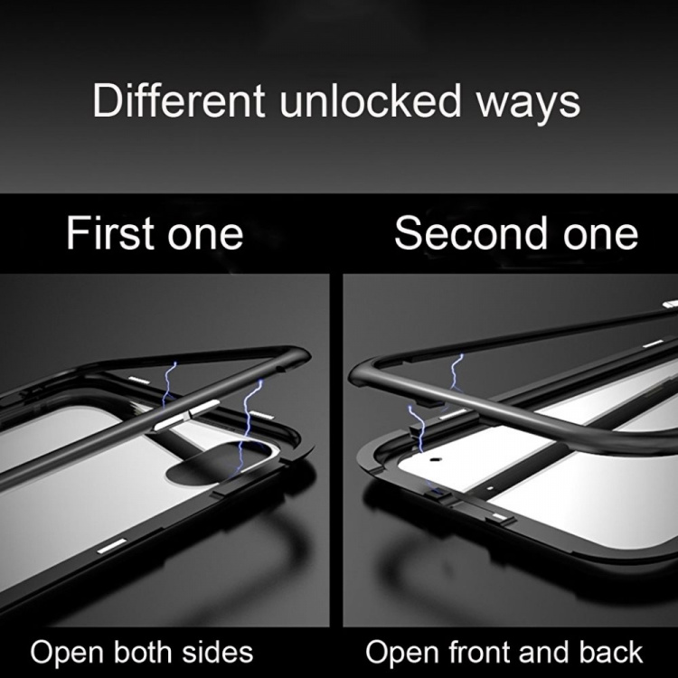 CAFELE iPhone X/XS skal i glas med magnetlås till i Silver färg
