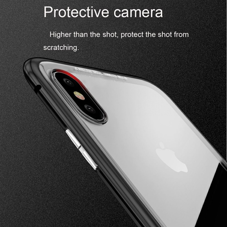 CAFELE iPhone X/XS skal i glas med magnetlås till i Silver färg