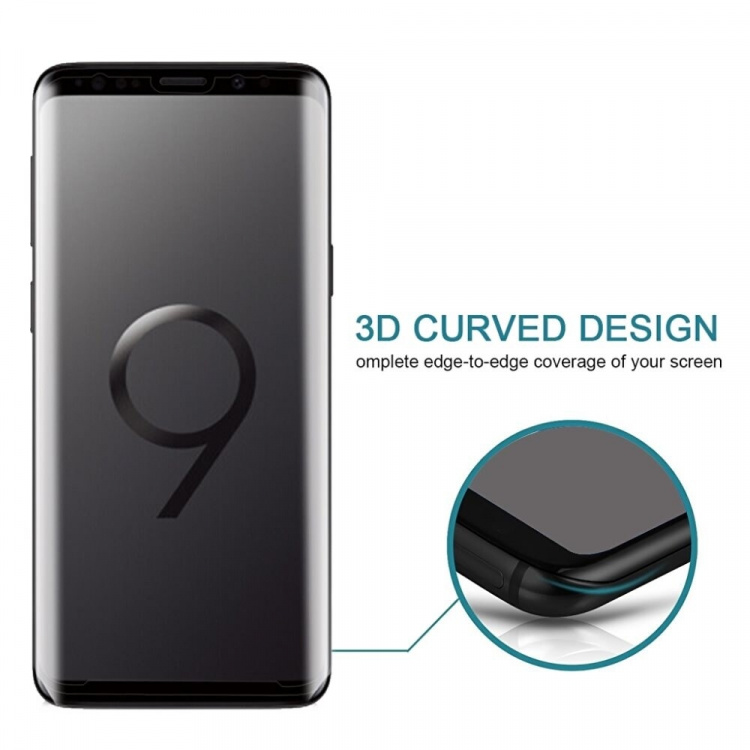 3D Skärmskydd i härdat glas till Samsung Galaxy S9 - Vit