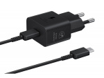 Samsung EP-T2510N GaN Väggladdare USB-C 25W + kabel, Svart Samsung EP-T2510N GaN Väggladdare USB-C 25W + kabel, Svart