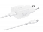 Samsung EP-T2510N GaN Väggladdare USB-C 25W + kabel, Vit