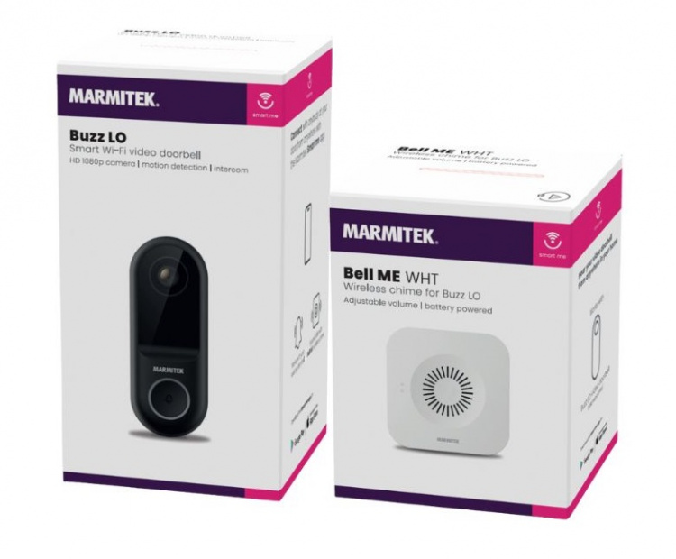 Marmitek Smart BuzzLO Video Doorbell HD1080p + Bell Me Ringklocka Marmitek Smart BuzzLO Video Doorbell HD1080p + Bell Me Ringklocka