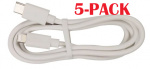 5-PACK Kabel USB-C - Lightning, 2.4A, 1m, Vit