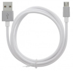 Kabel USB-A - MicroUSB 2.4A, 1m, Vit
