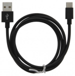 Kabel USB-A - USB-C 2.4A, 1m, Svart