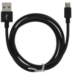 Kabel USB-A - MicroUSB 2.4A, 1m, Svart