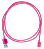Kabel USB-A - USB-C 2.4A, 1m, Rosa