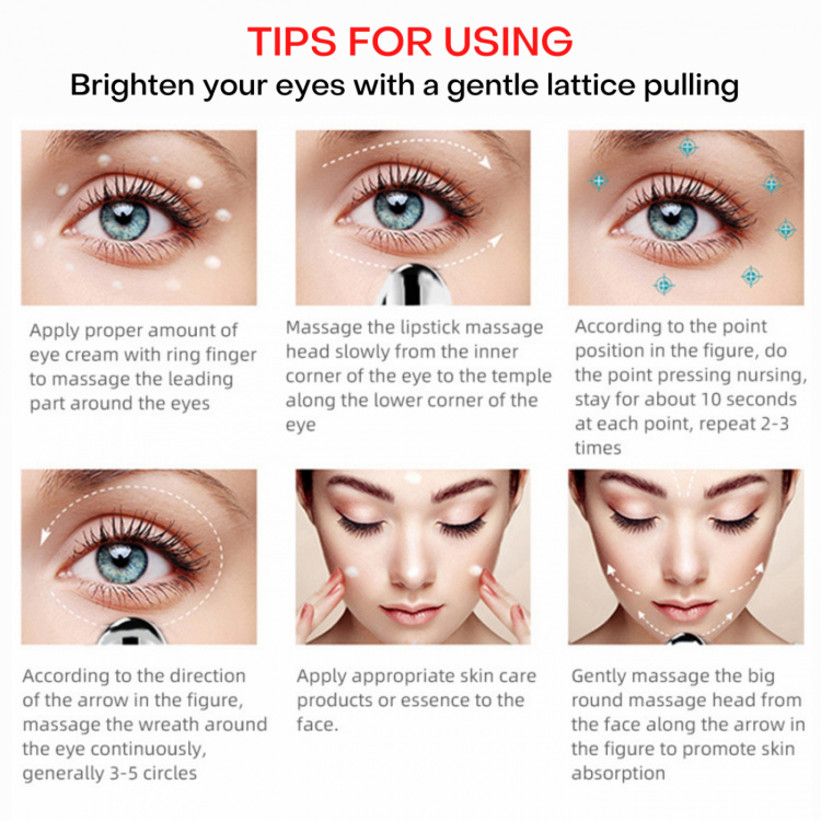 Cenocco Beauty CC-9102 Magnetic Micro Vibration Facial Massager med LED