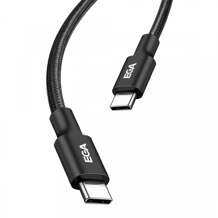 Snabbladdande USB-C till USB-C 6A 240W, 2 m, Svart Snabbladdande USB-C till USB-C 6A 240W, 2 m, Svart