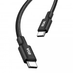 Snabbladdande USB-C till USB-C 3A , 1m, Svart Snabbladdande USB-C till USB-C 3A , 1m, Svart
