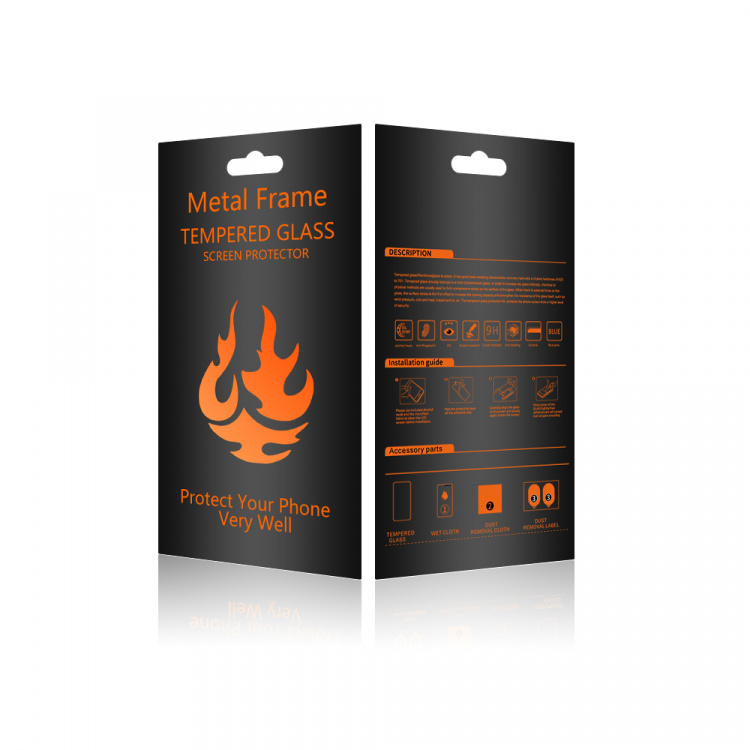 Skärmskydd i härdat glas med metallkant, iPhone 15 Pro Skärmskydd i härdat glas med metallkant, iPhone 15 Pro