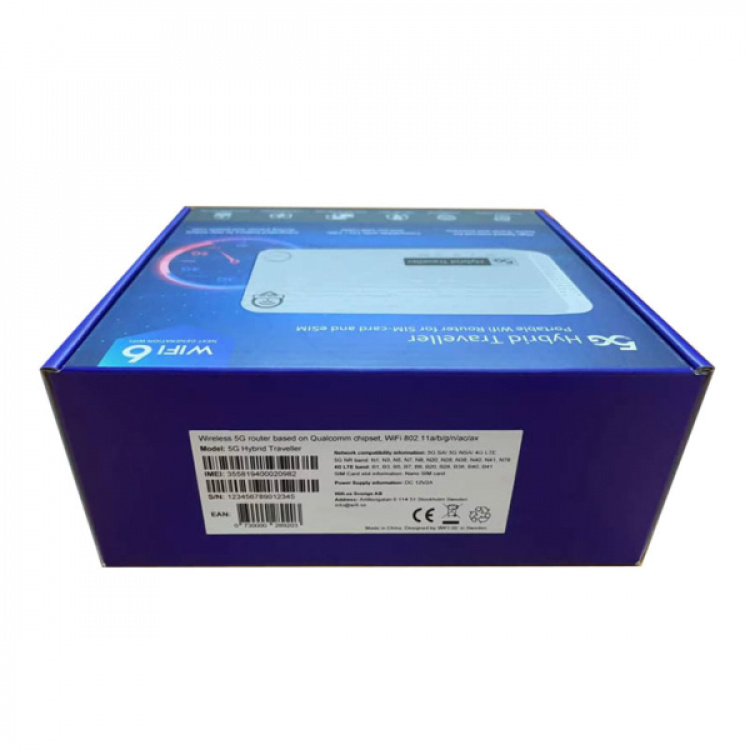 5G Hybrid Traveller Portabel Wifi Router för SIM och eSIM